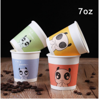 7OZ  Print disposable juice cups and lids coffee cups raw materials for paper cups