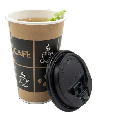 Disposable thickened lid cup milk tea coffee soya-bean milk hot drink paper cup